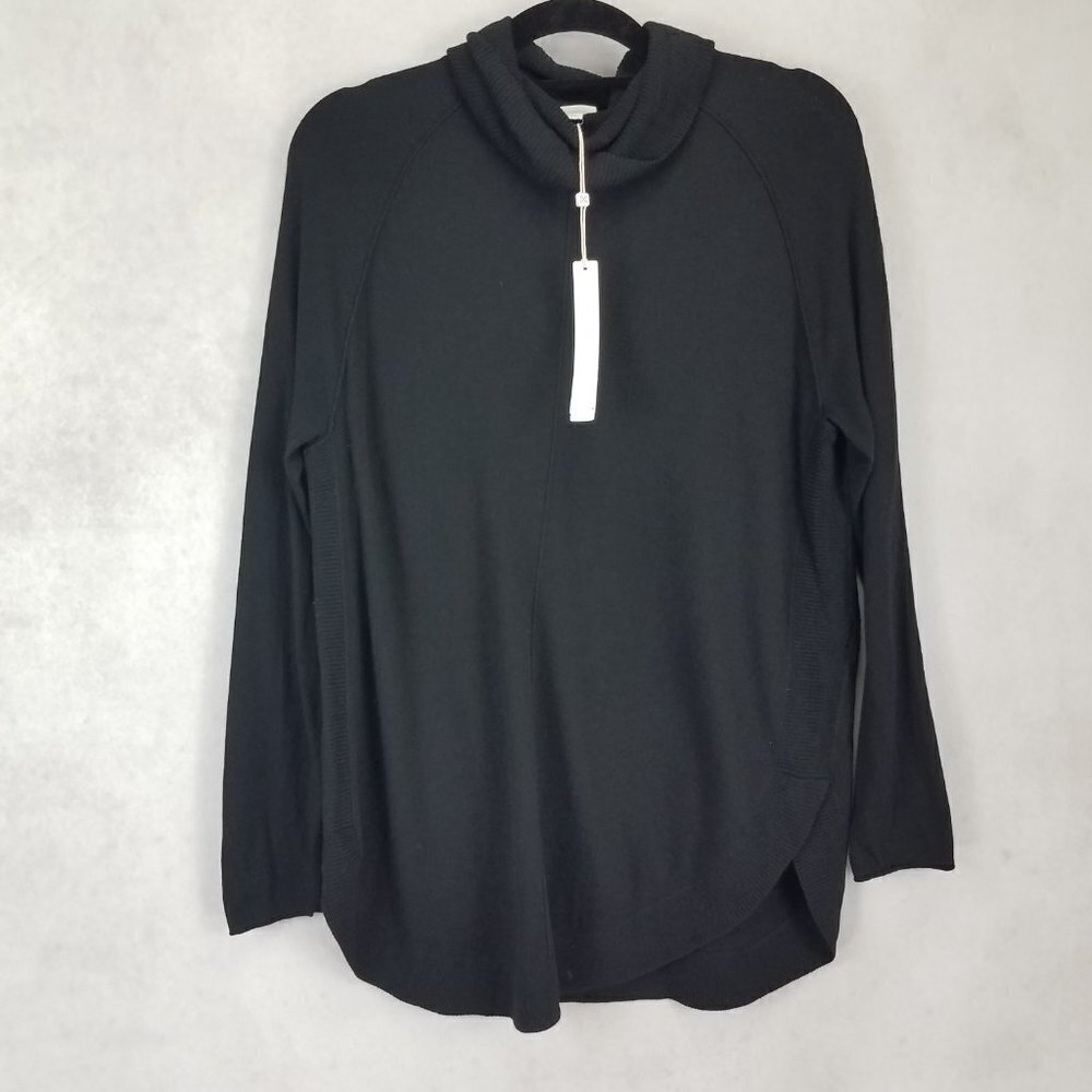 NEW Caslon Nordstrom Size S Cowl Neck Pullover Sweater Black Knit $69